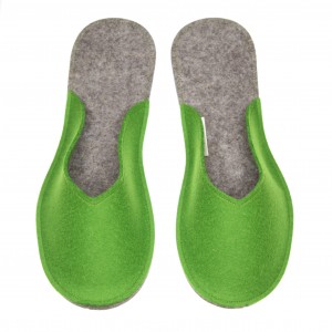 Women's Wool Felt Slippers - VIVI minimal - GREEN